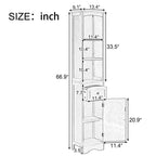 Armoire haute de salle de bain de 72 po avec tiroir et 5 tablettes ajustables