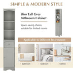 Armoire haute de salle de bain de 72 po avec tiroir et 5 tablettes ajustables