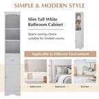 Armoire haute de salle de bain de 72 po avec tiroir et 5 tablettes ajustables