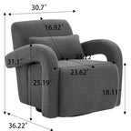 Fauteuil douillet en tissu Teddy blanc – Chaise longue moderne et robuste avec accoudoirs incurvés et épais rembourrage pour un confort moelleux