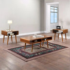 Ensemble de 3 tables d'appoint en bois de style Mid-Century, marron