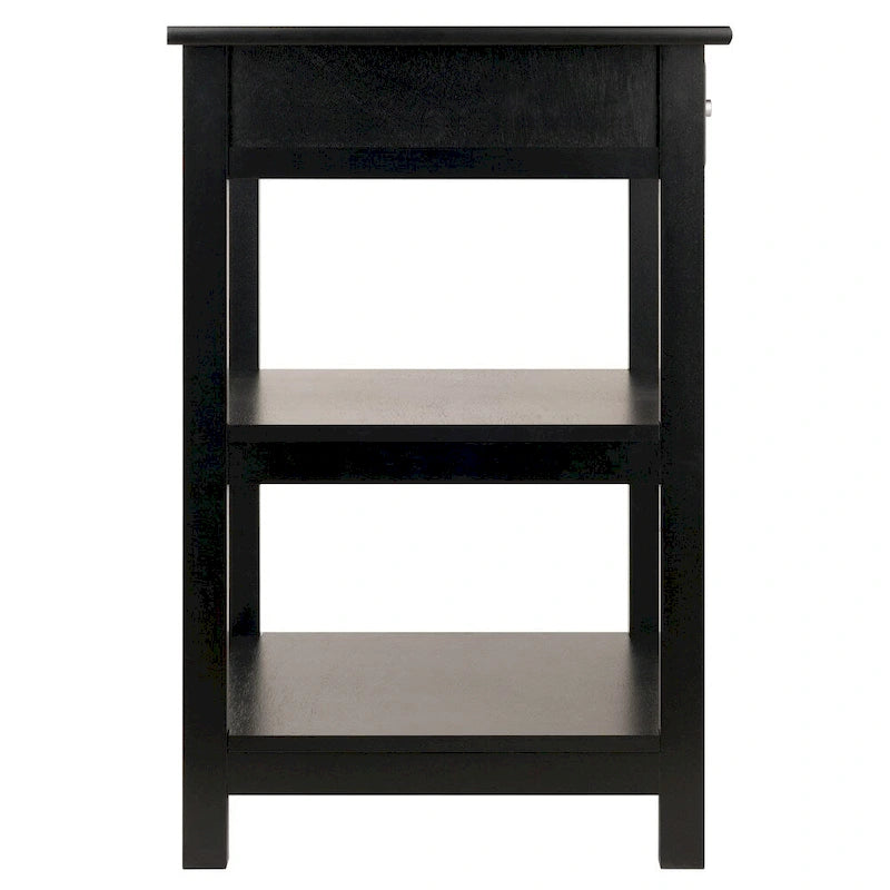 Meuble Imprimante Noir avec Rangement, Chariot Roulant Mobile pour Bureau à Domicile
