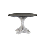 Table à manger ronde, style contemporain, piètement en bois massif, 4 places, cuisine et salle à manger