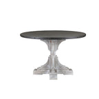 Table à manger ronde, style contemporain, piètement en bois massif, 4 places, cuisine et salle à manger
