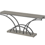 70.9 Table console en faux marbre avec pieds en métal en demi-lune pour entrée, tables d'appoint pour salon