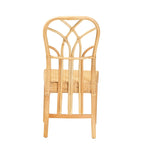 Chaise de salle à manger Monaco en acajou avec finition chêne marron et rotin naturel de style bohème moderne