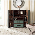 Meuble de Bar de Rangement Beige avec Étagères, 24Lx18Px42H Pouces, Meuble à Alcool Moderne pour Salon