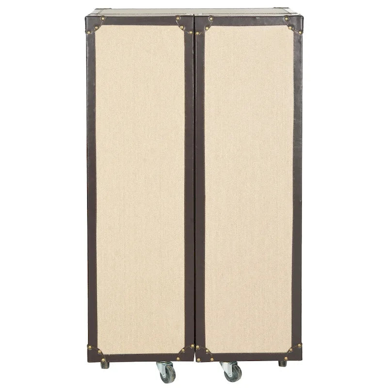 Meuble de Bar de Rangement Beige avec Étagères, 24Lx18Px42H Pouces, Meuble à Alcool Moderne pour Salon