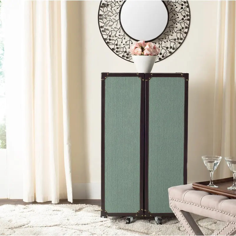 Meuble de Bar de Rangement Beige avec Étagères, 24Lx18Px42H Pouces, Meuble à Alcool Moderne pour Salon