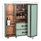 Meuble de Bar de Rangement Beige avec Étagères, 24Lx18Px42H Pouces, Meuble à Alcool Moderne pour Salon