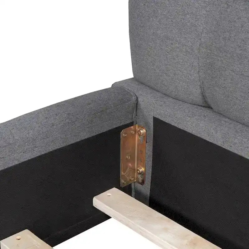 Lit plateforme capitonné avec tissu épais