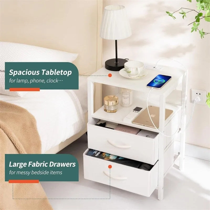 Table de chevet avec station de recharge