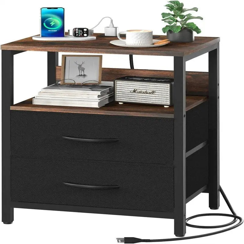 Table de chevet avec station de recharge