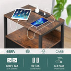 Table de chevet avec station de recharge