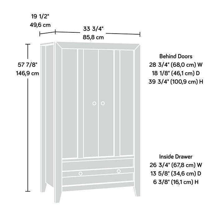 Armoire penderie autonome avec tringle et étagères, Rangement de chambre