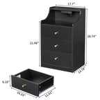 Table de chevet à 3 tiroirs avec USB