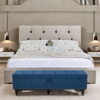 Banc de lit/ottoman de 59 po avec rangement en tissu