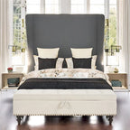 Banc de lit/ottoman de 59 po avec rangement en tissu