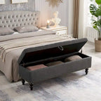 Banc de lit/ottoman de 59 po avec rangement en tissu