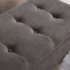 Banc de lit/ottoman de 59 po avec rangement en tissu