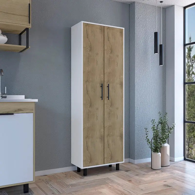 Armoire de cuisine et de salle à manger autoportante multi-rangement avec étagères réglables