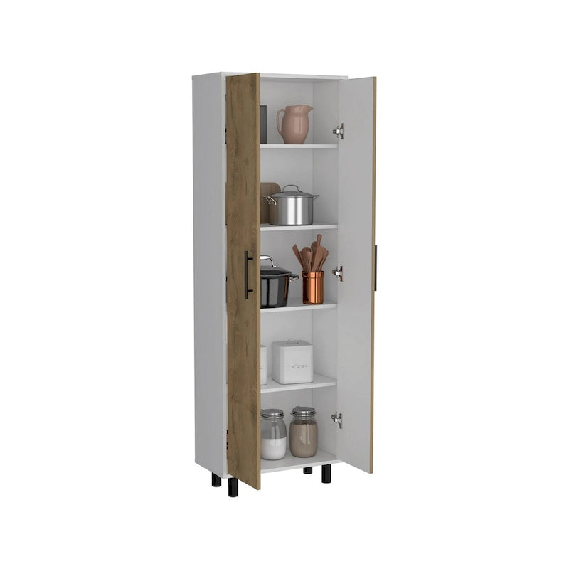 Armoire de cuisine et de salle à manger autoportante multi-rangement avec étagères réglables