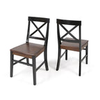 Chaises de salle à manger Roshan Farmhouse en bois d'acacia, lot de 2