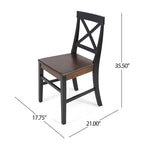 Chaises de salle à manger Roshan Farmhouse en bois d'acacia, lot de 2