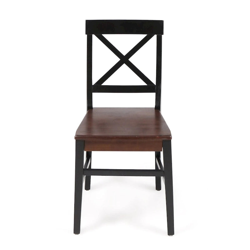 Chaises de salle à manger Roshan Farmhouse en bois d'acacia, lot de 2