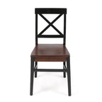 Chaises de salle à manger Roshan Farmhouse en bois d'acacia, lot de 2