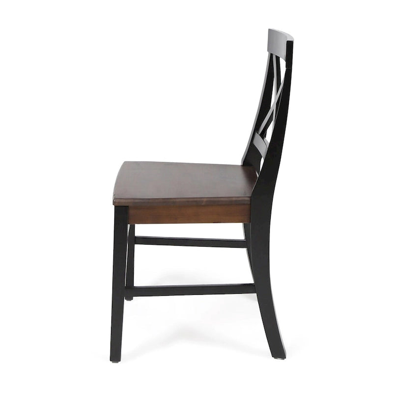 Chaises de salle à manger Roshan Farmhouse en bois d'acacia, lot de 2
