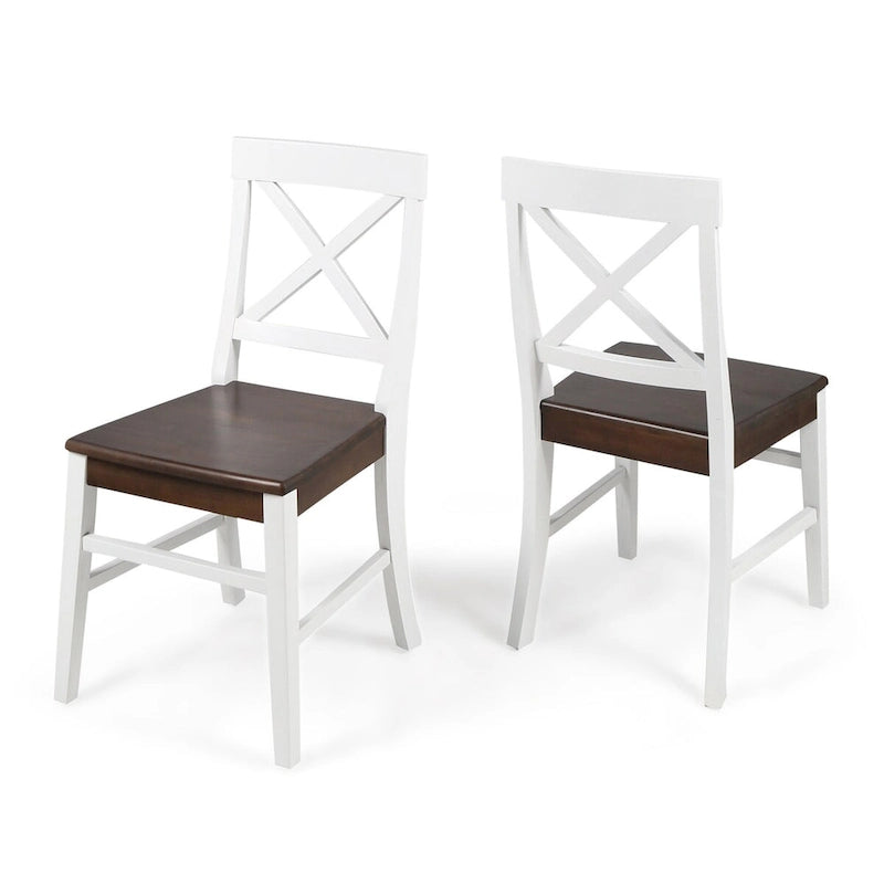 Chaises de salle à manger Roshan Farmhouse en bois d'acacia, lot de 2