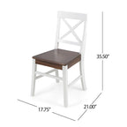 Chaises de salle à manger Roshan Farmhouse en bois d'acacia, lot de 2