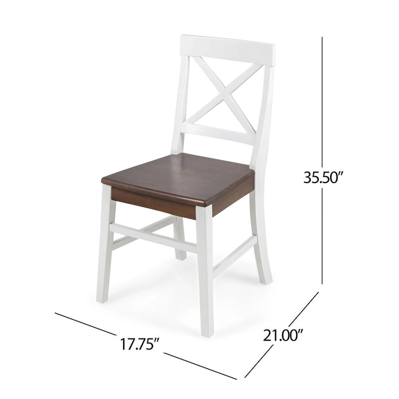 Chaises de salle à manger Roshan Farmhouse en bois d'acacia, lot de 2