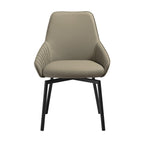 Lot de 2 chaises de salle à manger pivotantes Shin de 58 cm, incurvées, cuir synthétique gris, noir