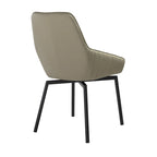 Lot de 2 chaises de salle à manger pivotantes Shin de 58 cm, incurvées, cuir synthétique gris, noir