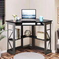 Bureau d'angle en L avec tiroir clavier, table d'étude et d'ordinateur pour bureau à domicile et dortoir