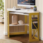 Bureau d'angle en L avec tiroir clavier, table d'étude et d'ordinateur pour bureau à domicile et dortoir
