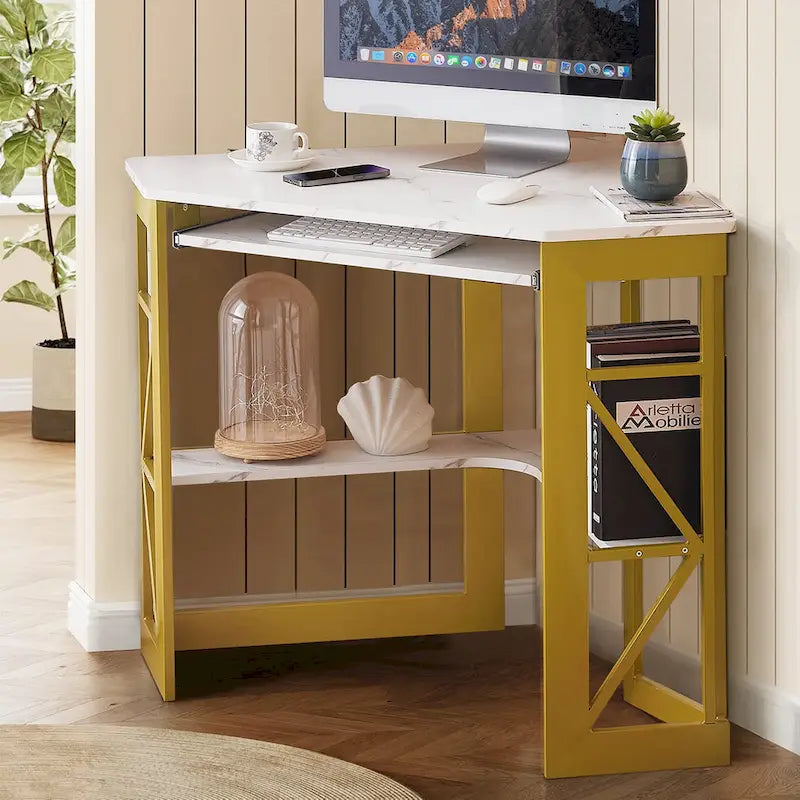 Bureau d'angle en L avec tiroir clavier, table d'étude et d'ordinateur pour bureau à domicile et dortoir