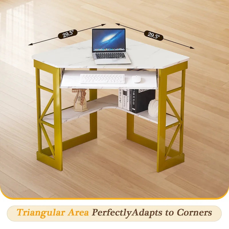 Bureau d'angle en L avec tiroir clavier, table d'étude et d'ordinateur pour bureau à domicile et dortoir