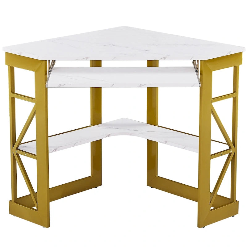Bureau d'angle en L avec tiroir clavier, table d'étude et d'ordinateur pour bureau à domicile et dortoir
