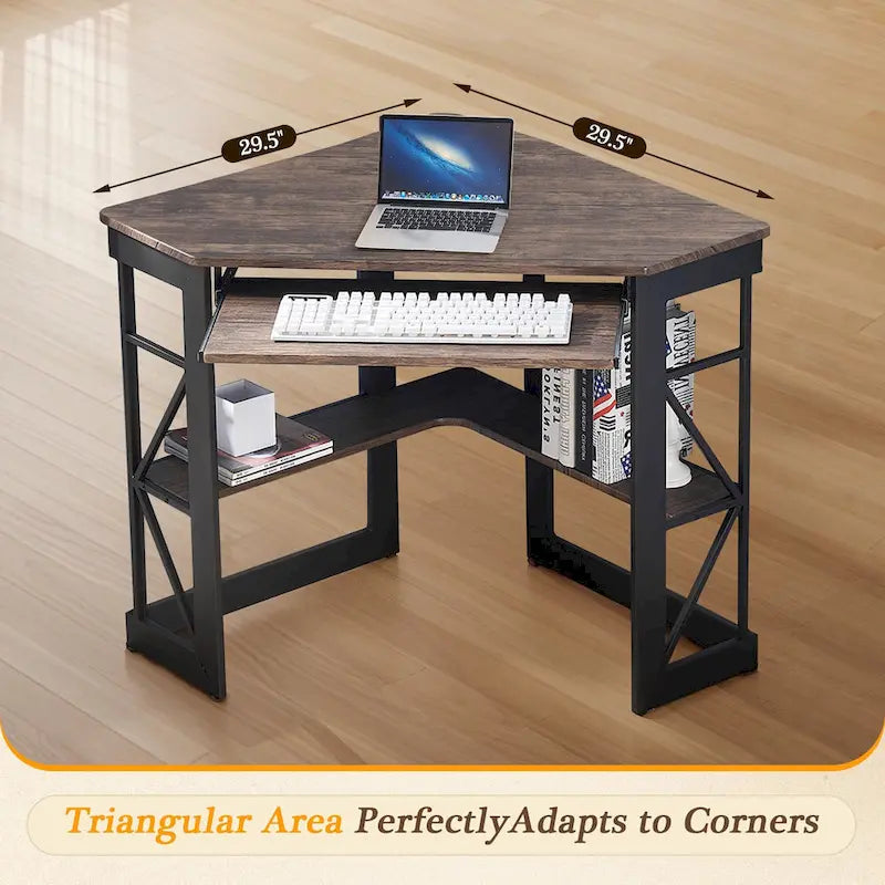Bureau d'angle en L avec tiroir clavier, table d'étude et d'ordinateur pour bureau à domicile et dortoir