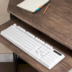 Bureau d'angle en L avec tiroir clavier, table d'étude et d'ordinateur pour bureau à domicile et dortoir
