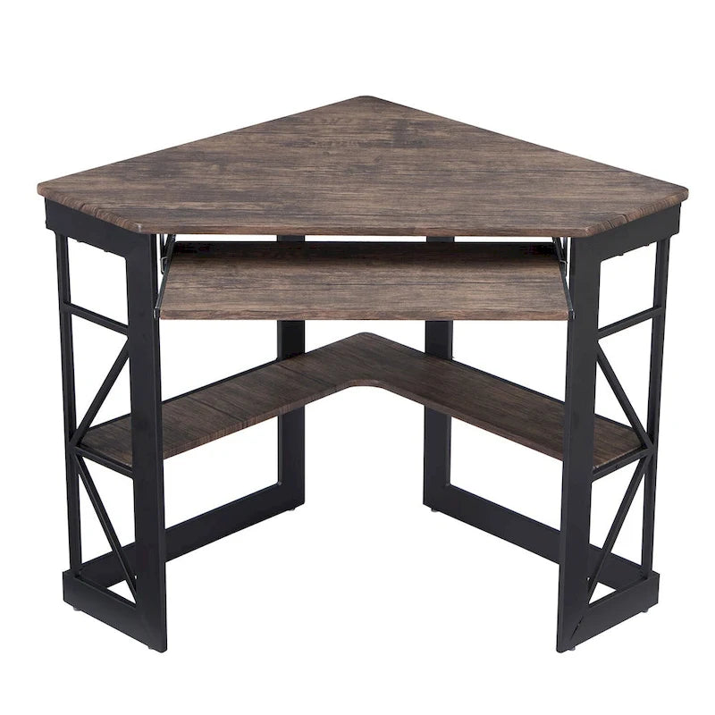 Bureau d'angle en L avec tiroir clavier, table d'étude et d'ordinateur pour bureau à domicile et dortoir