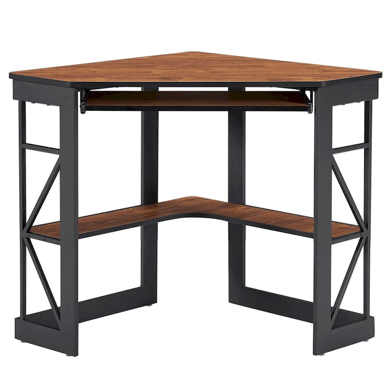 Bureau d'angle en L avec tiroir clavier, table d'étude et d'ordinateur pour bureau à domicile et dortoir