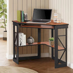 Bureau d'angle en L avec tiroir clavier, table d'étude et d'ordinateur pour bureau à domicile et dortoir