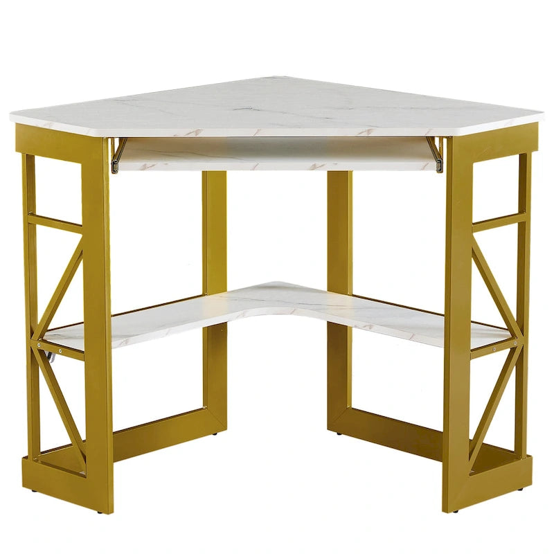 Bureau d'angle en L avec tiroir clavier, table d'étude et d'ordinateur pour bureau à domicile et dortoir