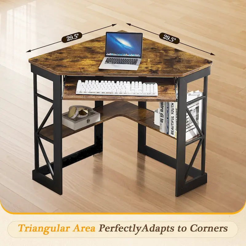 Bureau d'angle en L avec tiroir clavier, table d'étude et d'ordinateur pour bureau à domicile et dortoir