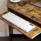 Bureau d'angle en L avec tiroir clavier, table d'étude et d'ordinateur pour bureau à domicile et dortoir