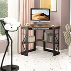 Bureau d'angle en L avec tiroir clavier, table d'étude et d'ordinateur pour bureau à domicile et dortoir
